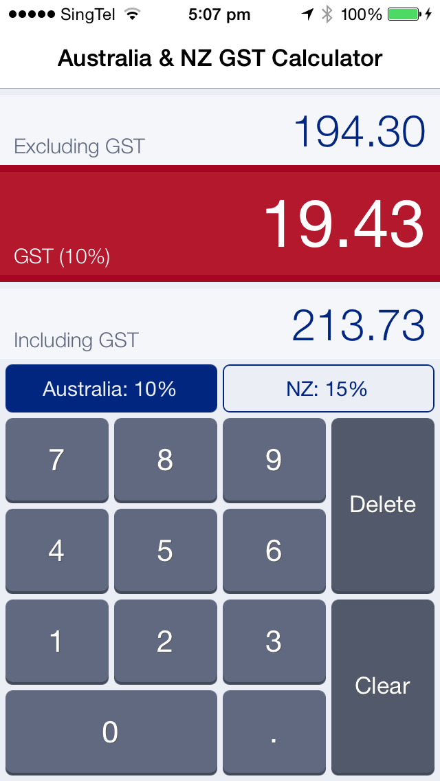 AU & NZ GST Calculator