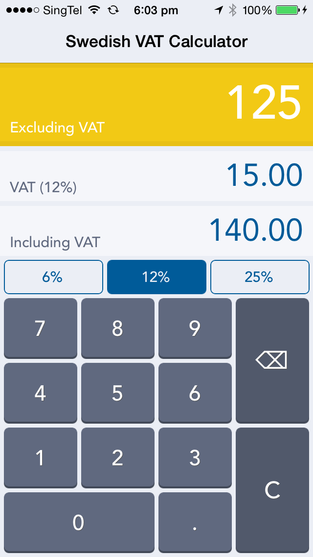 Swedish VAT Calculator